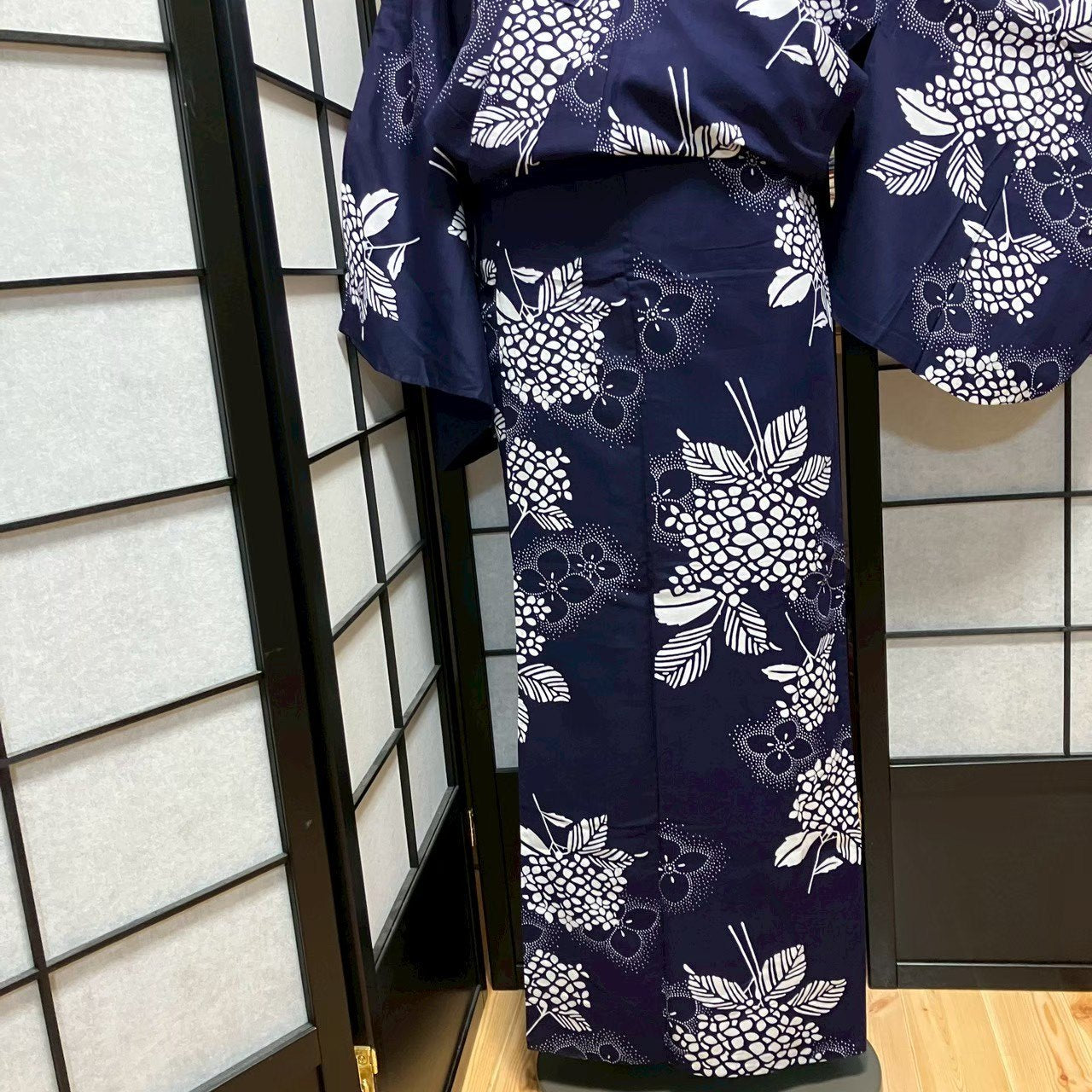 ［9072］浴衣 草花文様 ゆかた レディース 綿 リメイク