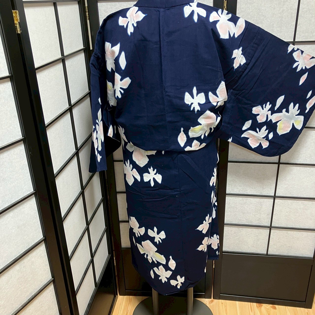 ［9144］浴衣 ぼかし花 ゆかた レディース リメイク 綿