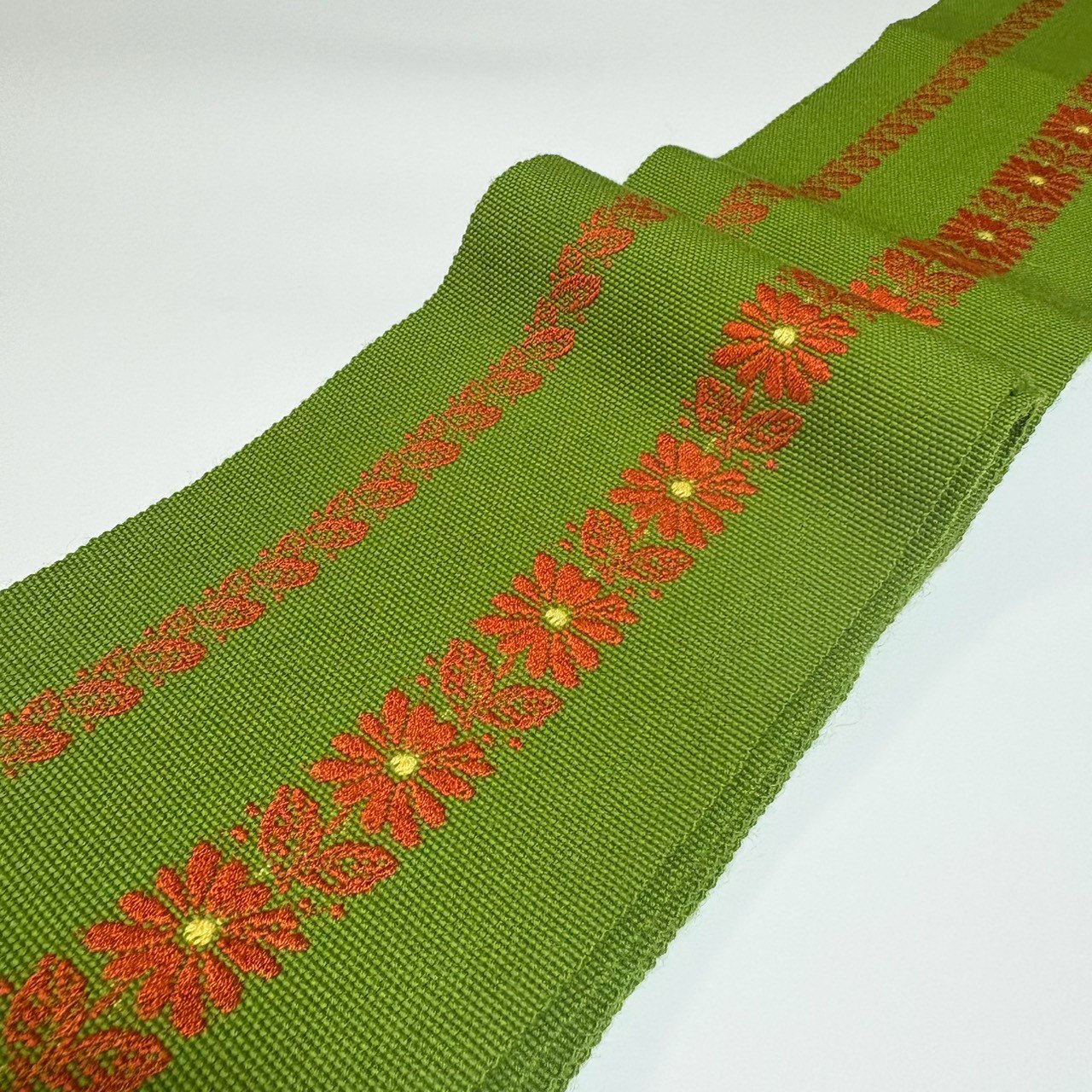 ［9603］半幅帯 花縞文様 刺繍 半巾帯 レディース 着物 浴衣 袴