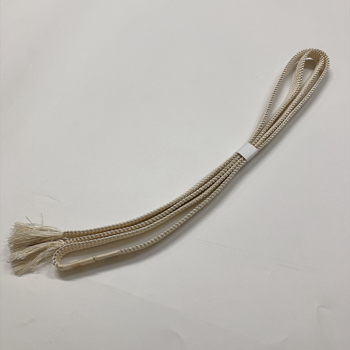 ［9301］帯締め 帯揚げ セット 花丸文様 白 金糸 正絹 着物 帯絞め