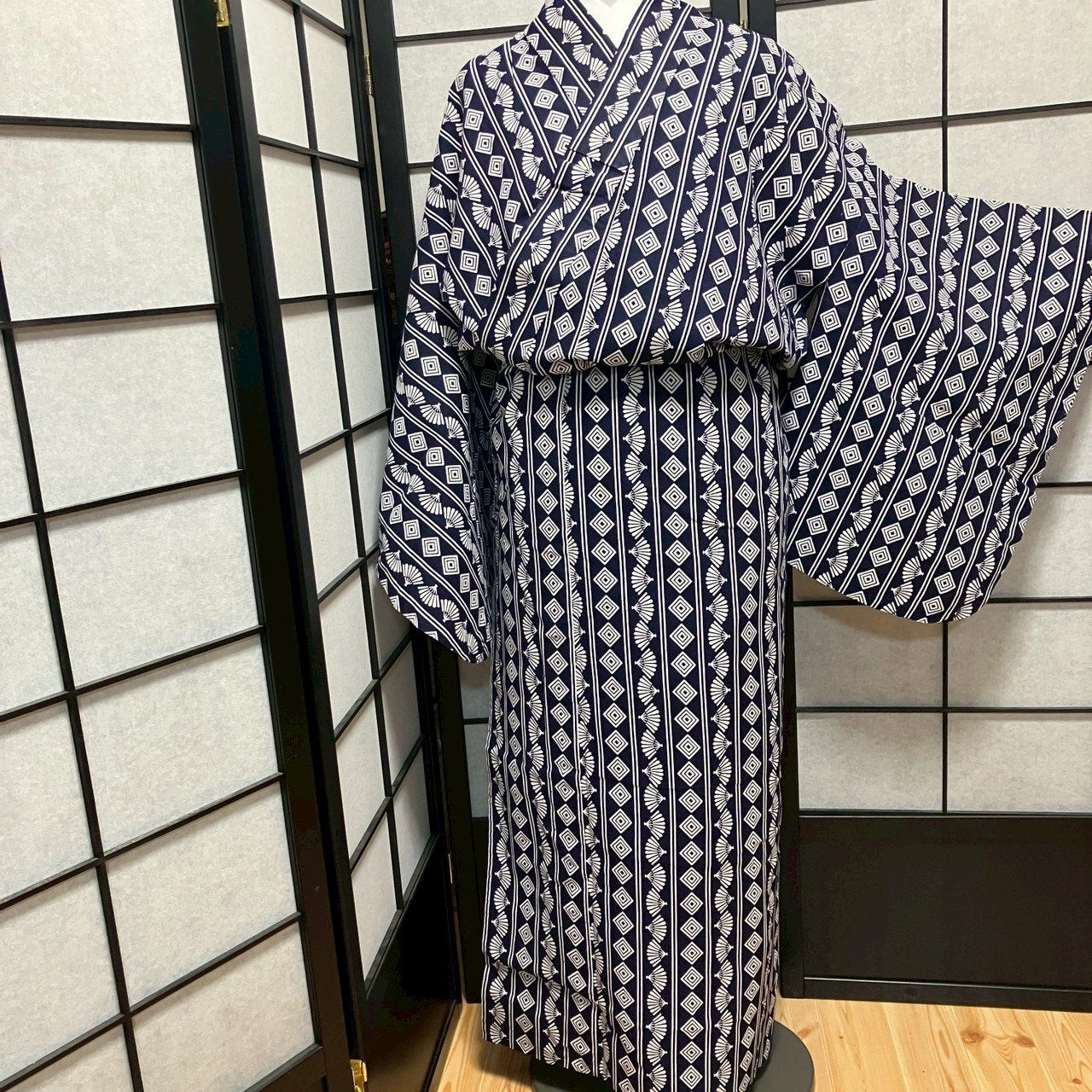 8768# Japanese Yukata Womens Vintage Fabric Cotton Robe Kimono Traditional