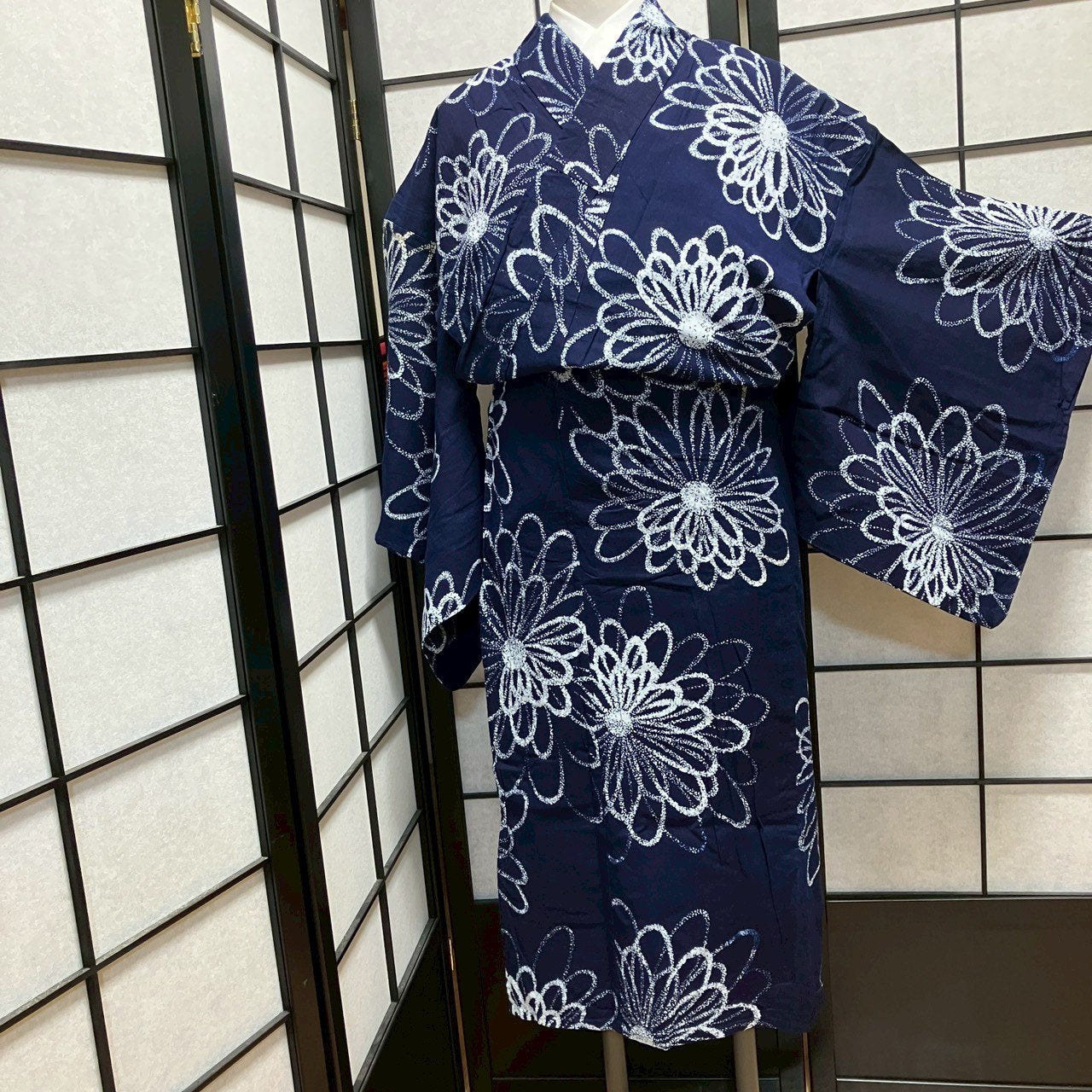 ［9149］浴衣 草花尽し ゆかた レディース 綿 リメイク