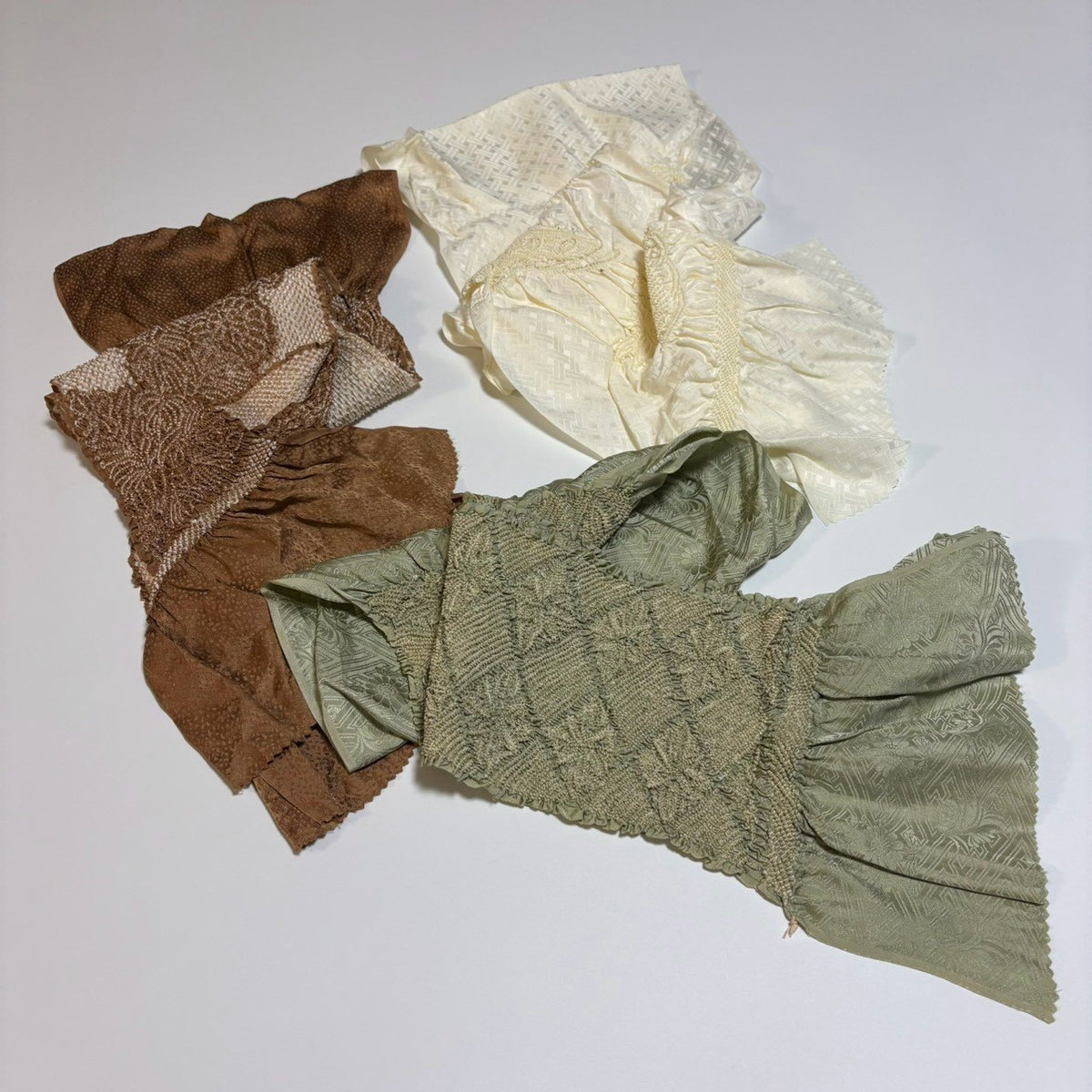 0261# Japanese Vintage Bundle 35pcs Set Bulk Obiage Kimono Silk Wholesale