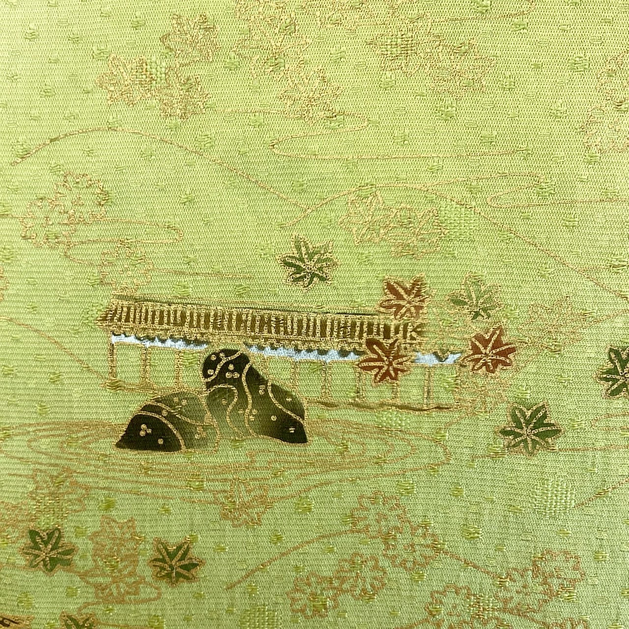 ［8276］帯締め 帯揚げ セット 草花風景文様 金彩 ぼかし 正絹 着物 帯絞め