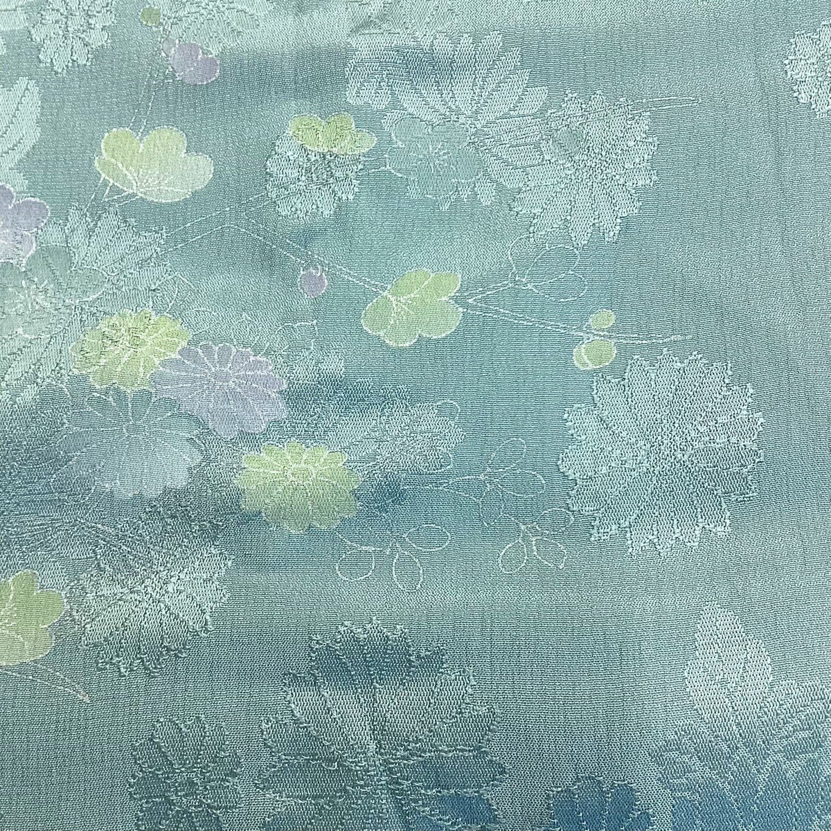 ［9171］帯締め 帯揚げ セット 菊花文様 銀彩 逸品 正絹 着物 帯絞め