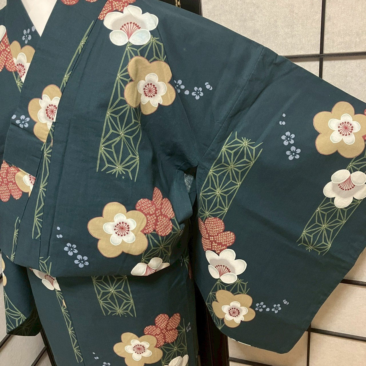 8764# Japanese Yukata Womens Vintage Fabric Cotton Robe Kimono Traditional