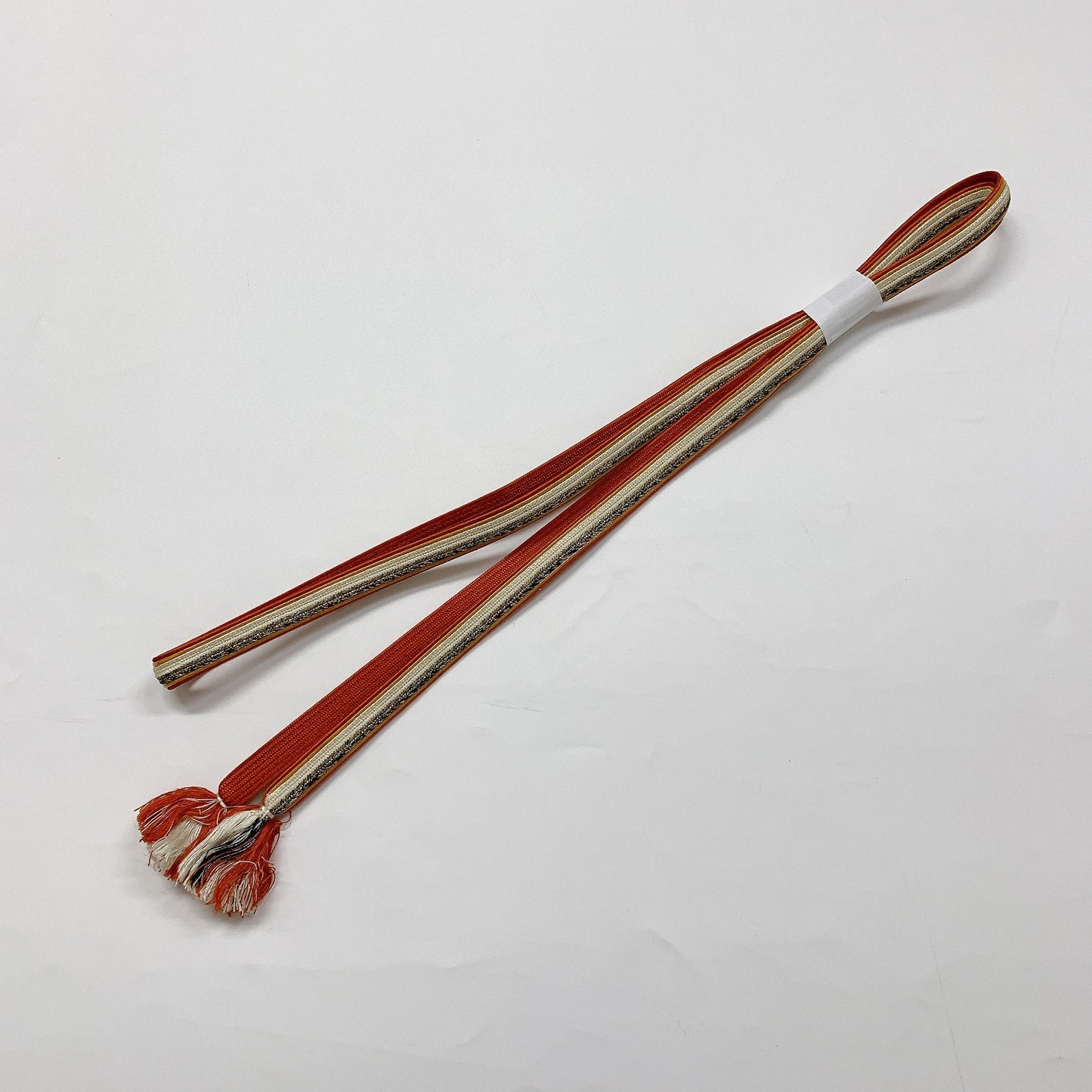［8301］帯締め 帯揚げ セット 草花縞文様 金糸 正絹 着物 帯絞め