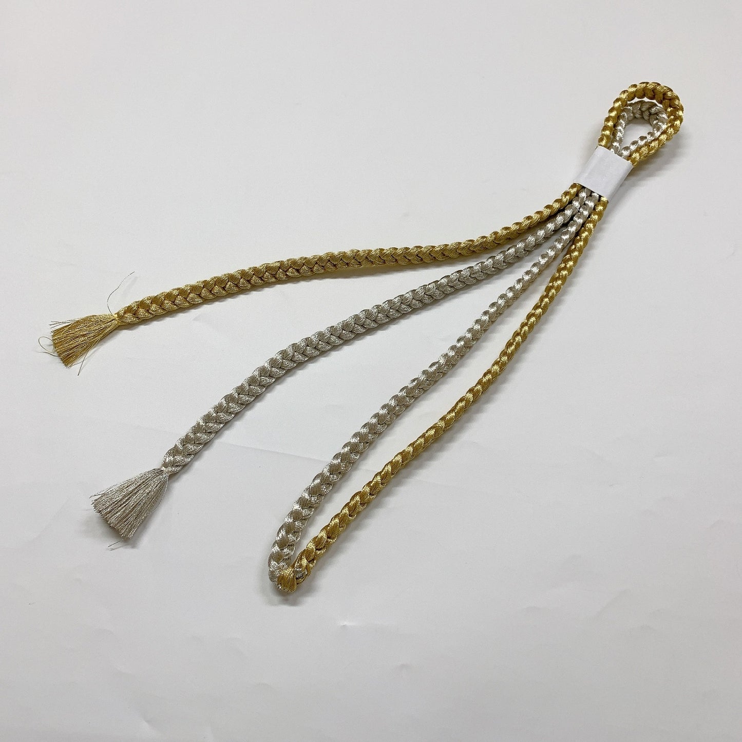 ［8400］帯締め 帯揚げ セット 乱菊文様 金銀糸 正絹 着物 帯絞める 白