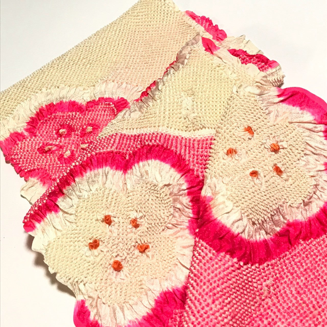 ［9949］帯締め 帯揚げ セット 美品 花吉祥文様 総絞り 金糸 正絹 着物 帯絞め 成人式 振袖