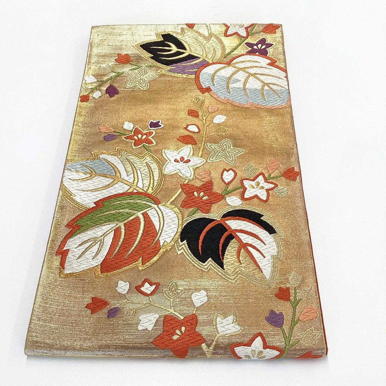 ［8811］袋帯 桐花文様 刺繍 金糸 六通 正絹 着物 フォーマル