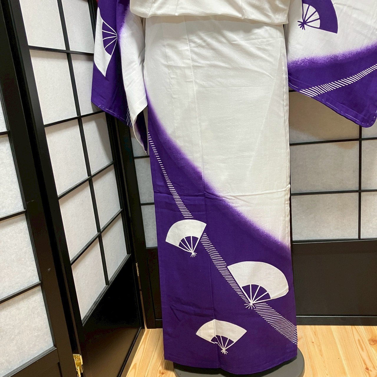 8769# Japanese Yukata Womens Vintage Fabric Cotton Robe Kimono Traditional