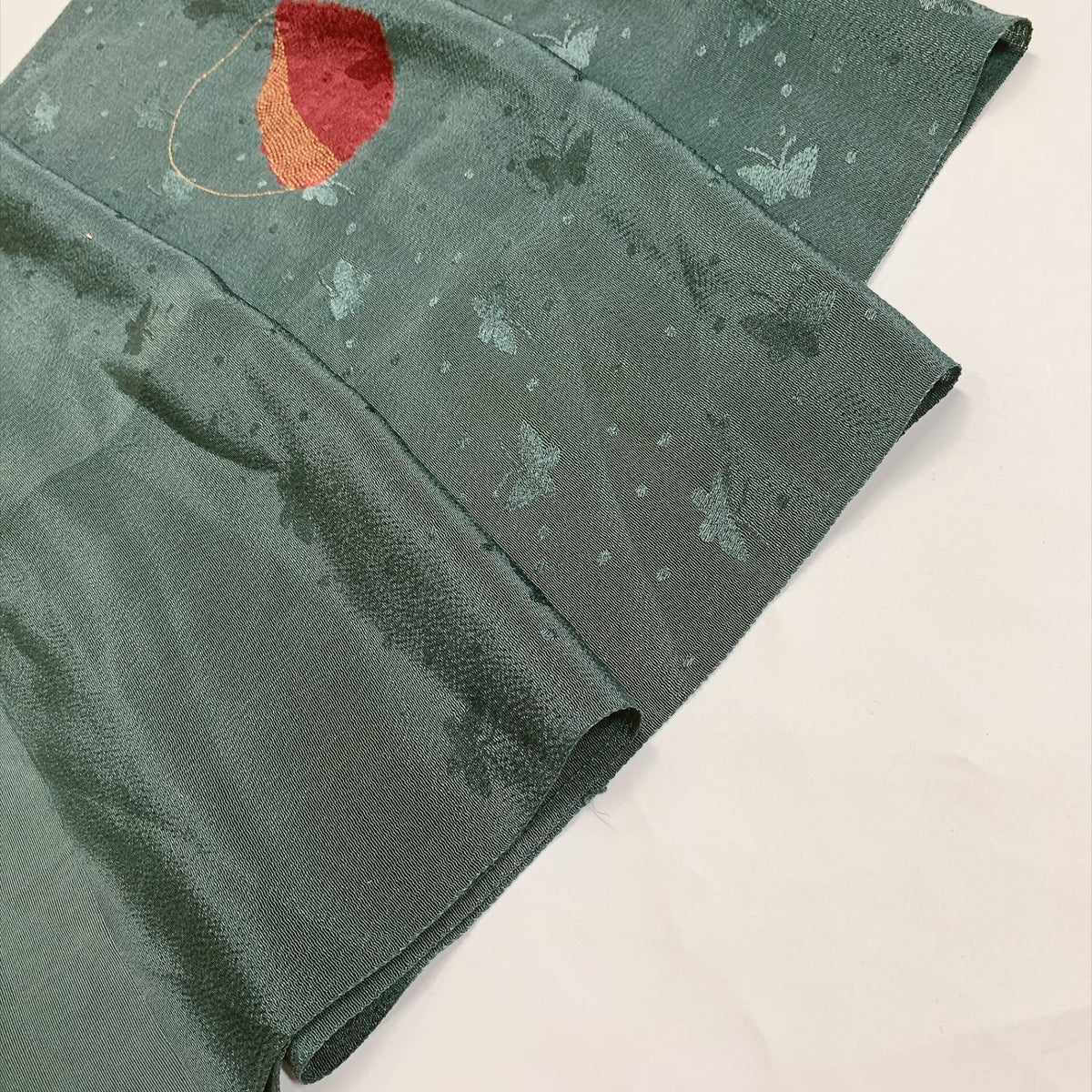 ［9888］帯締め 帯揚げ セット 舞蝶丸文様 金彩 正絹 着物 帯絞め