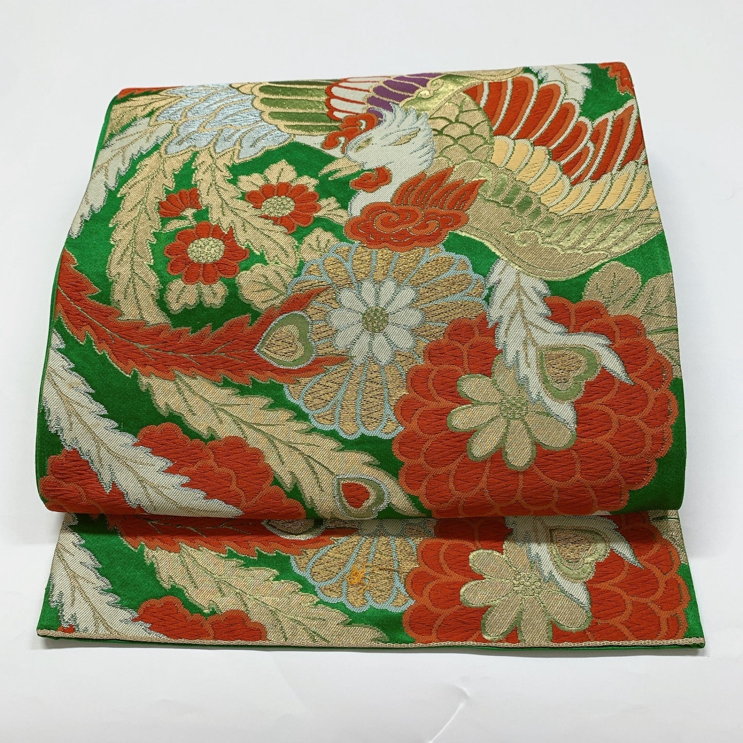 ［9001］袋帯 草花鳳凰文様 六通 正絹 着物 フォーマル