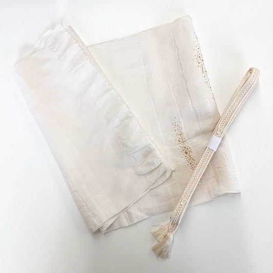 8586# Japanese Kimono Accessory Vintage Obiage and Obijime 2-piece Set Silk