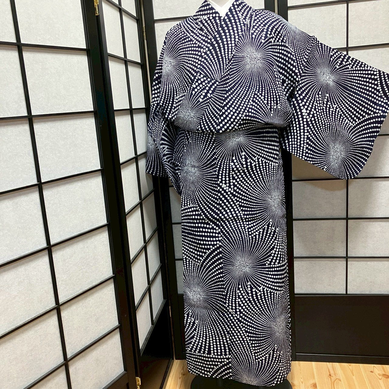 ［9470］浴衣 花吉祥文様 ゆかた レディース リメイク 綿