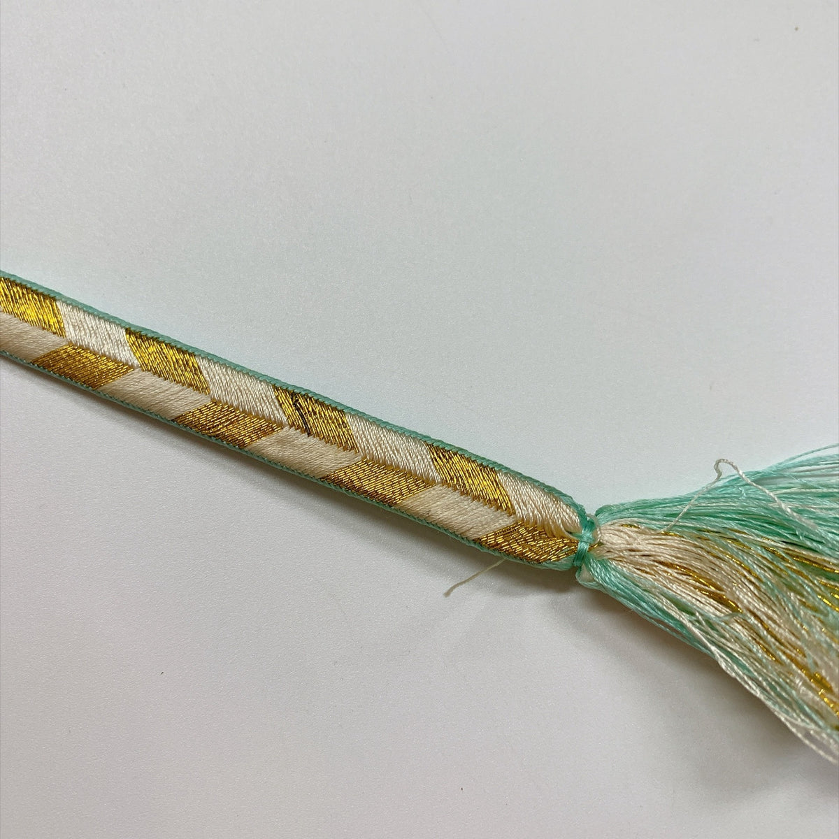 ［9819］帯締め 帯揚げ セット 草花文様 金糸 白 正絹 着物 帯絞め