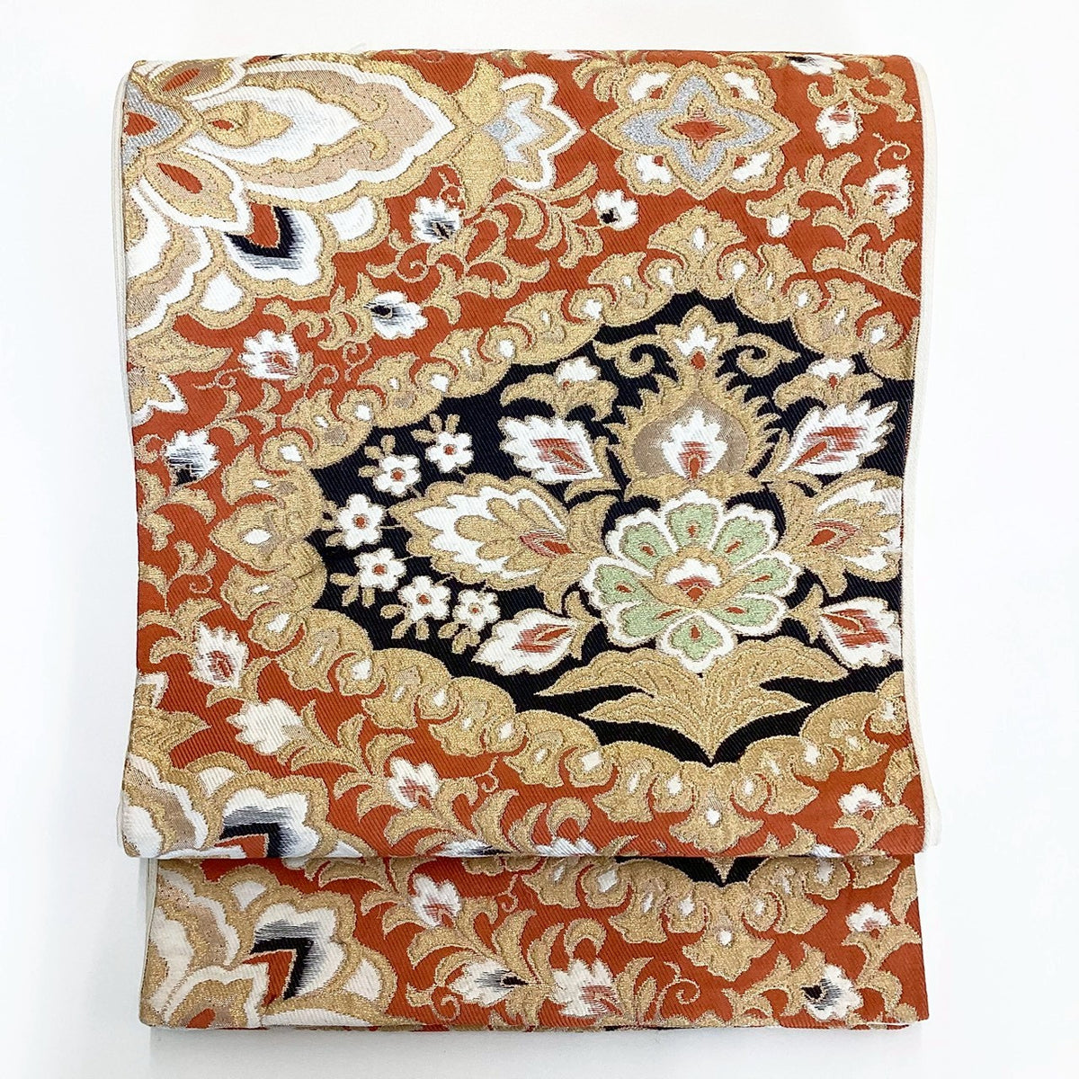 8824# Japanese Vintage Fukuro Obi Belt Kimono Fabric Silk Traditional