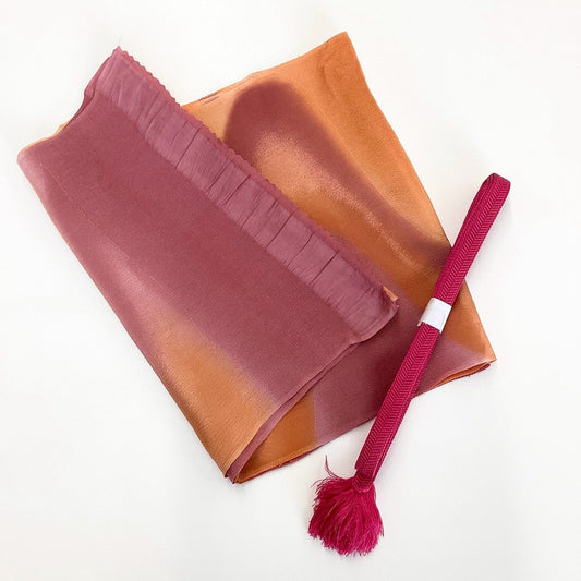 8541# Japanese Kimono Accessory Vintage Obiage and Obijime 2-piece Set Silk