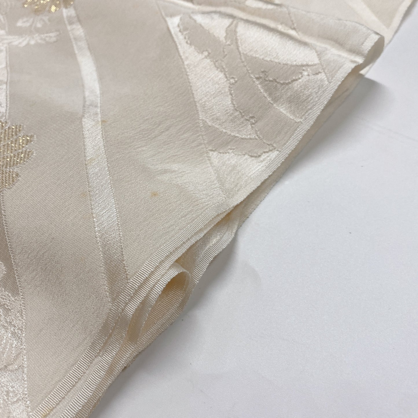 ［8602］帯締め 帯揚げ セット 露芝花文様 金糸 金銀糸 正絹 着物 帯絞め