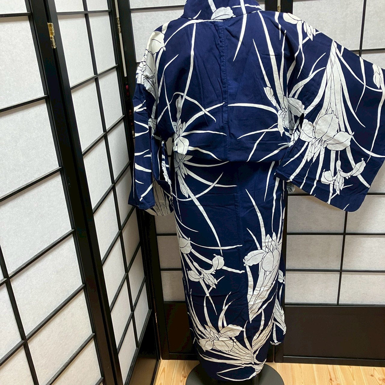 ［9440］浴衣 菖蒲文様 綿 レディース リメイク ゆかた