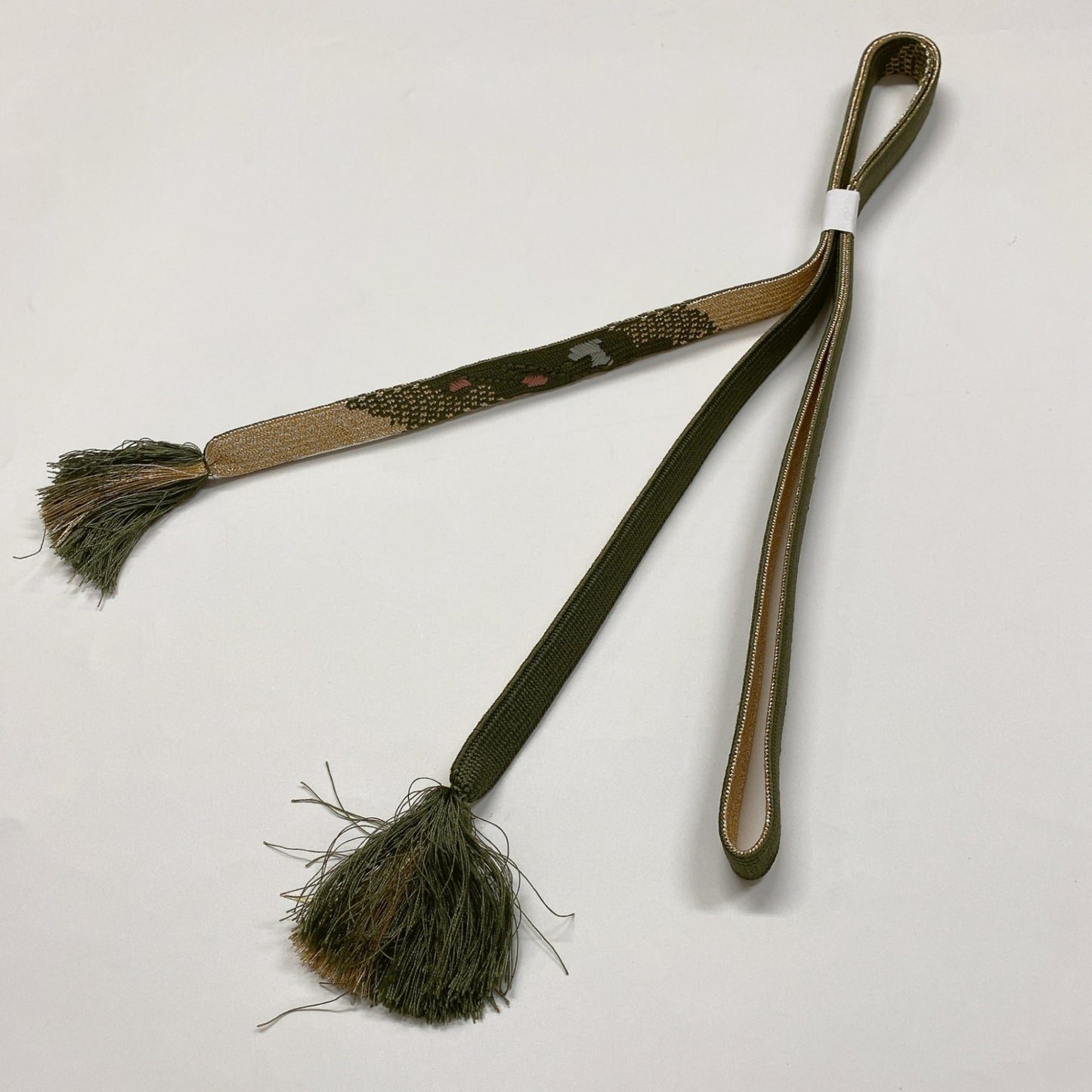 ［8355］帯締め 帯揚げ セット 松雲取文様 金彩 正絹 着物 帯絞め