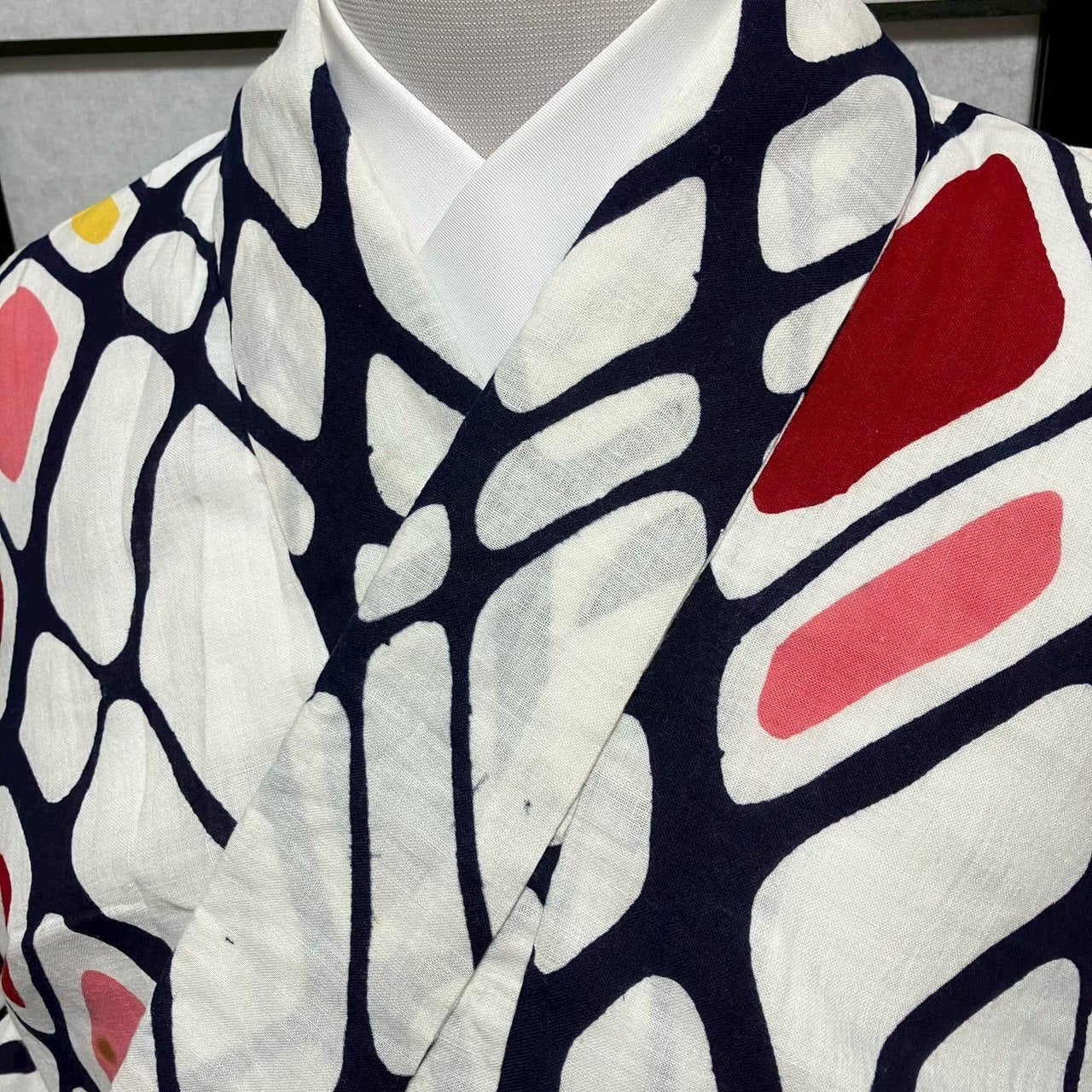 ［9076］浴衣 幾何学模様 ゆかた レディース リメイク 綿