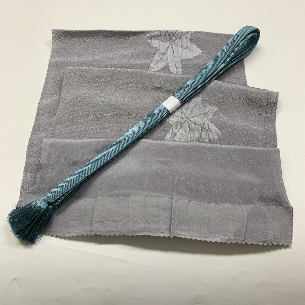 ［9839］帯締め 帯揚げ セット 楓文様 正絹 着物 帯絞め