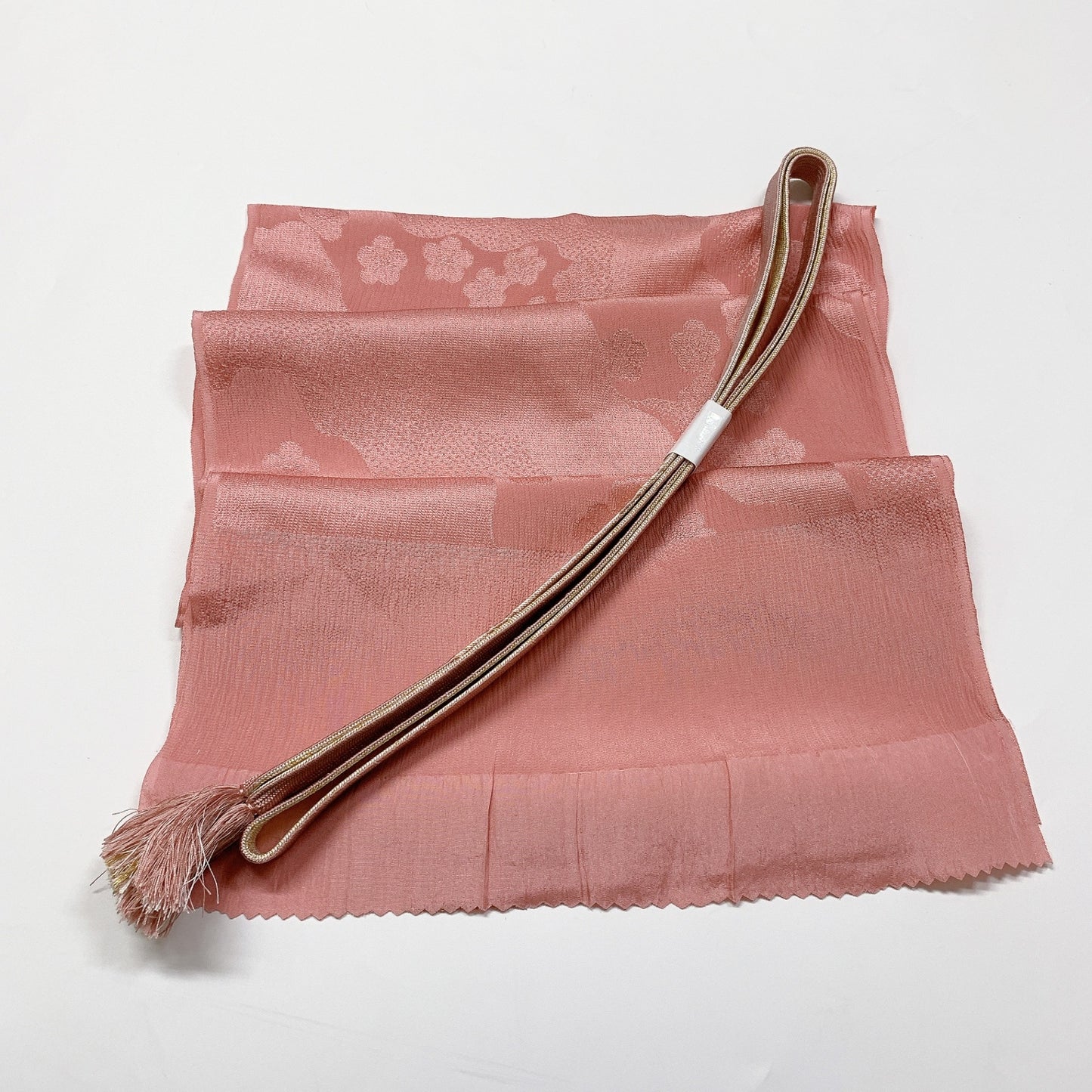 8064# Japanese Kimono Accessory Vintage Obiage and Obijime 2-piece Set Silk