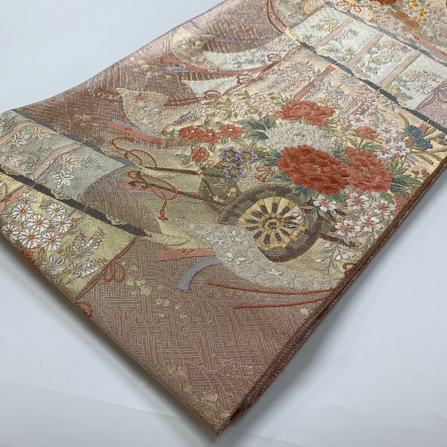 ［8927］袋帯 誰が袖花文様 六通 正絹 着物 フォーマル