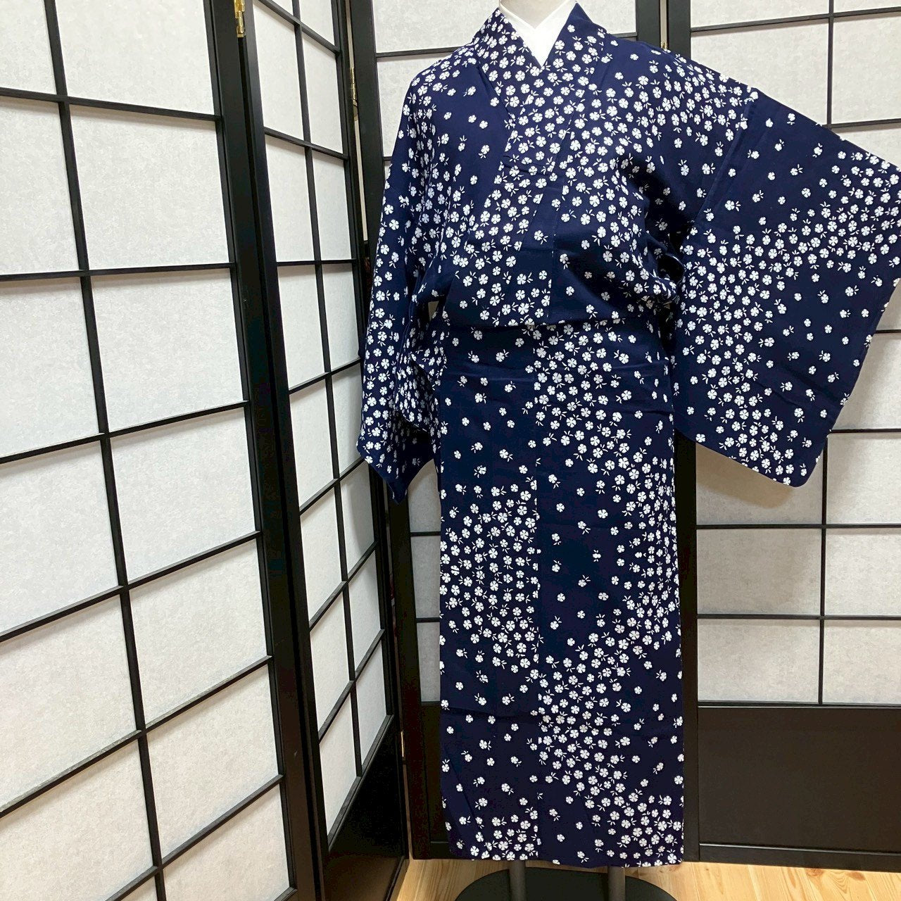 ［9142］浴衣 小花柄 ゆかた レディース 綿 リメイク