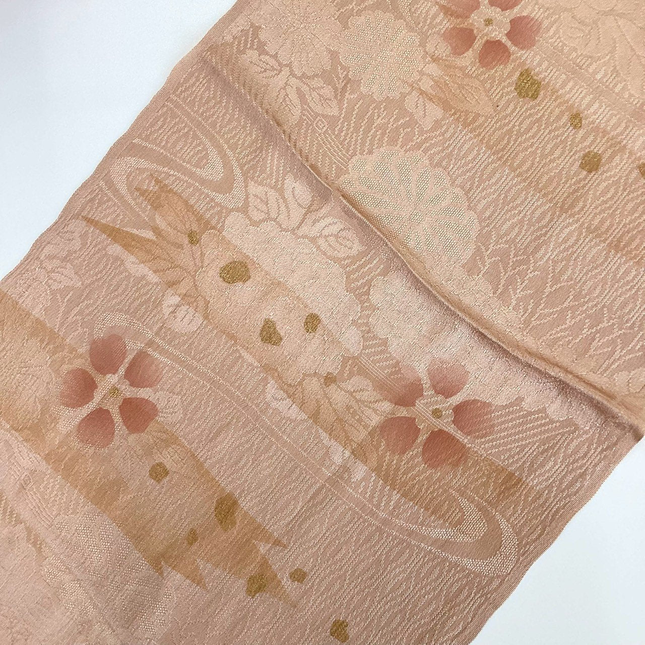 ［8549］帯締め 帯揚げ セット 草花流水文様 金彩 正絹 着物 帯絞め