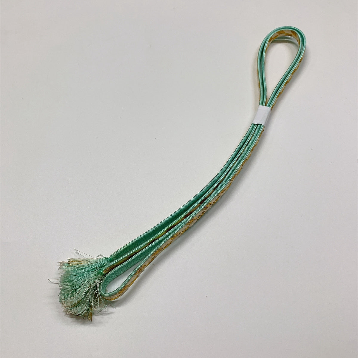 ［9819］帯締め 帯揚げ セット 草花文様 金糸 白 正絹 着物 帯絞め