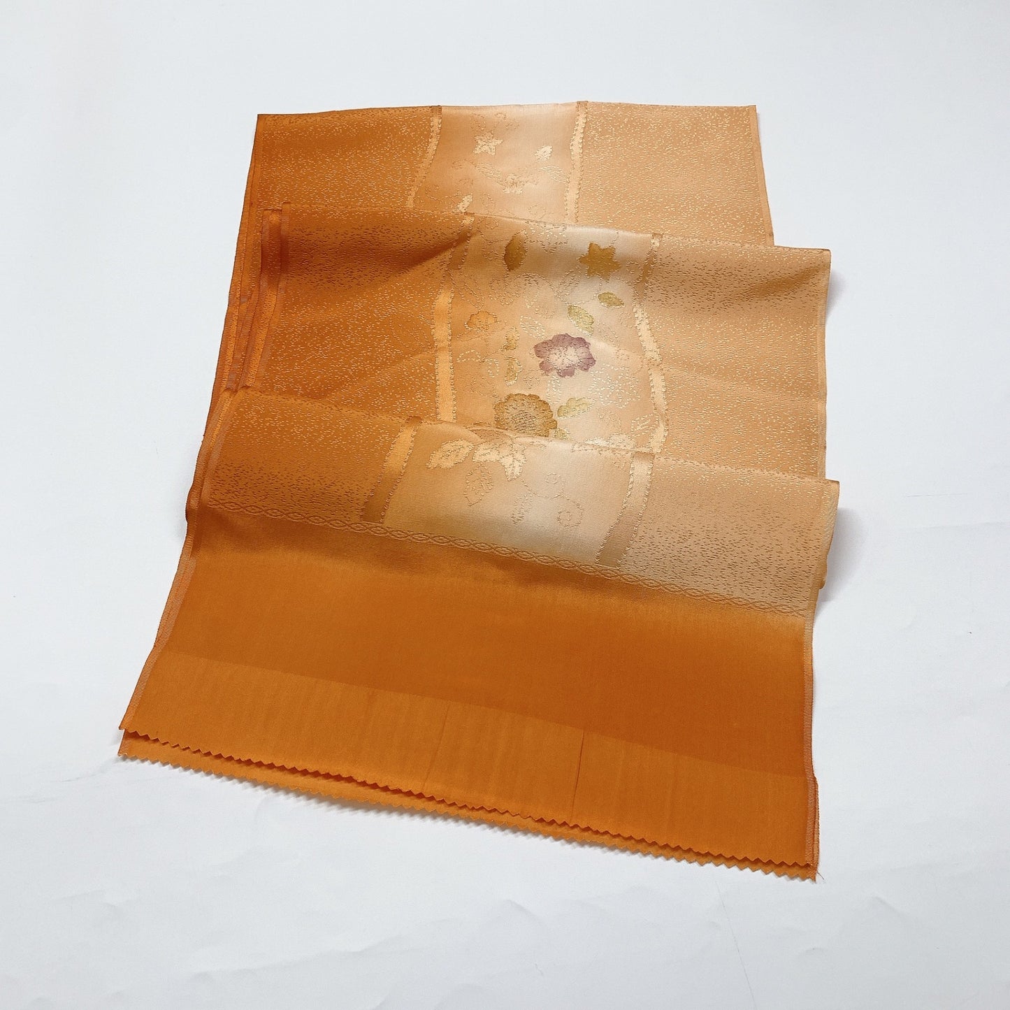 ［8301］帯締め 帯揚げ セット 草花縞文様 金糸 正絹 着物 帯絞め
