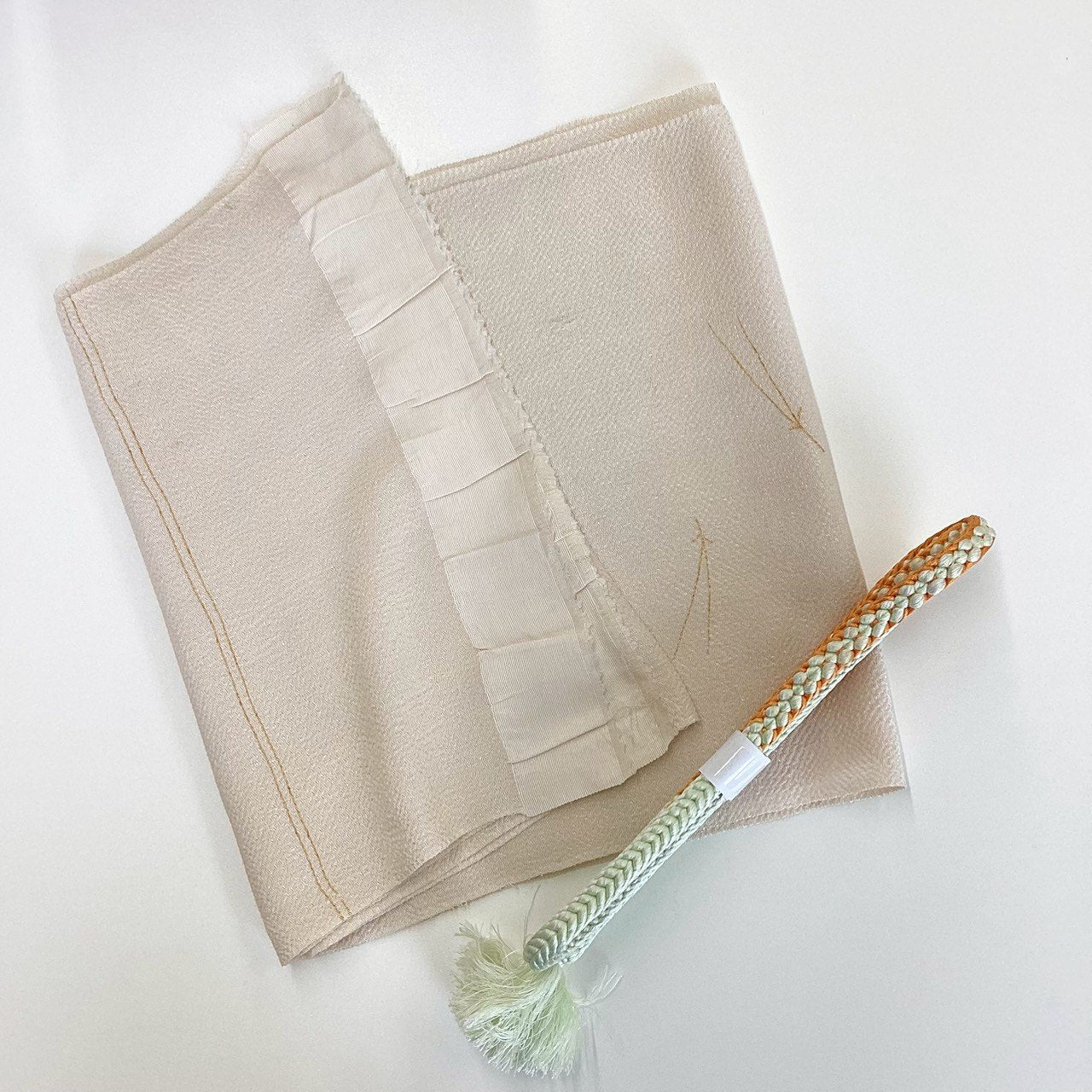 8299# Japanese Kimono Accessory Vintage Obiage and Obijime 2-piece Set Silk