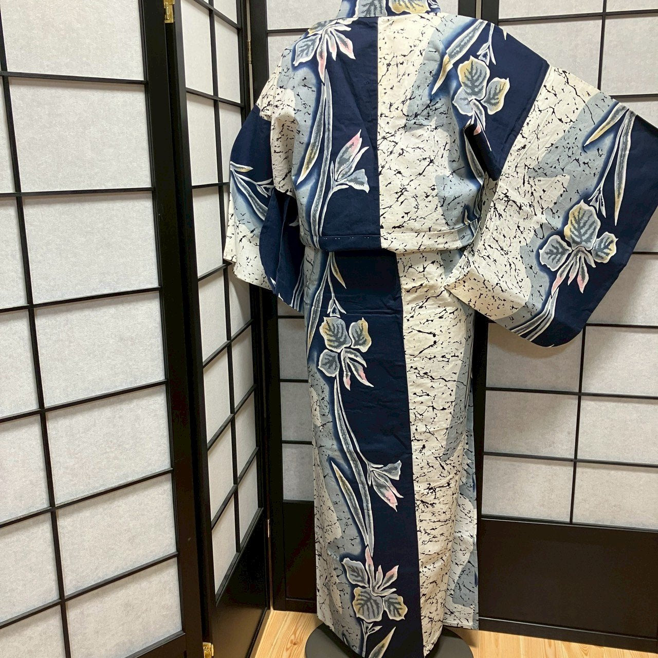 ［8775］浴衣 枝花文様 ぼかし ゆかた レディース リメイク