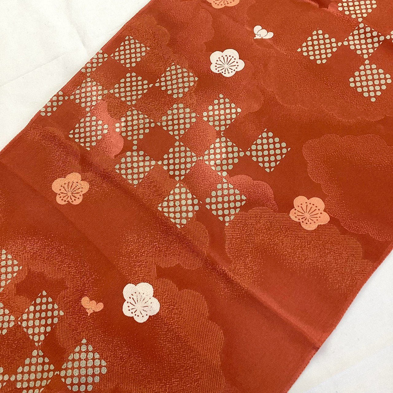 8201# Japanese Kimono Accessory Vintage Obiage and Obijime 2-piece Set Silk