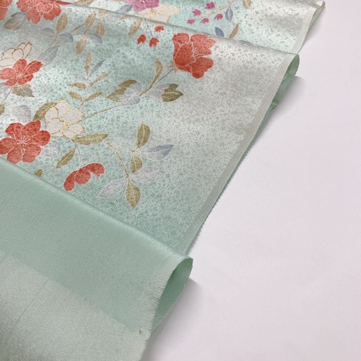 ［8403］帯締め 帯揚げ セット 枝花文様 金彩 正絹 着物 帯絞め