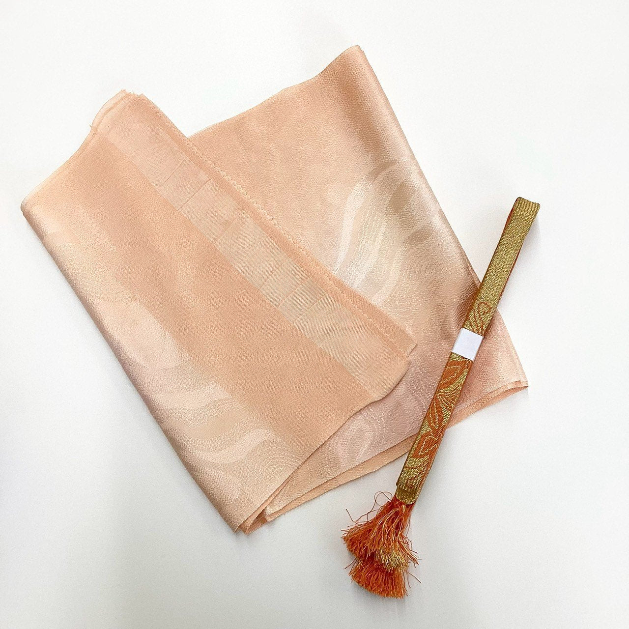 ［8493］帯締め 帯揚げ セット 流水文様 縮緬 金糸 正絹 着物 帯絞め