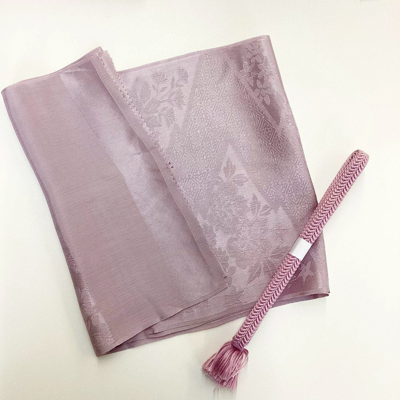 ［8247］帯締め 帯揚げ セット 草花菱文様 正絹 着物 帯絞め
