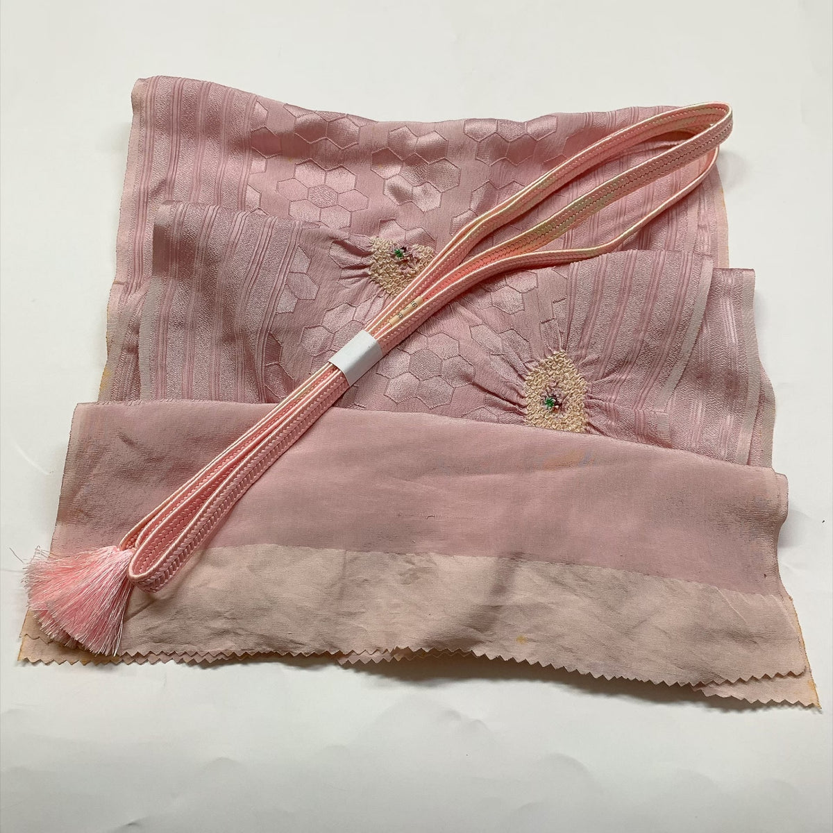 ［9875］帯締め 帯揚げ セット 花亀甲文様 絞り 正絹 着物 帯絞め