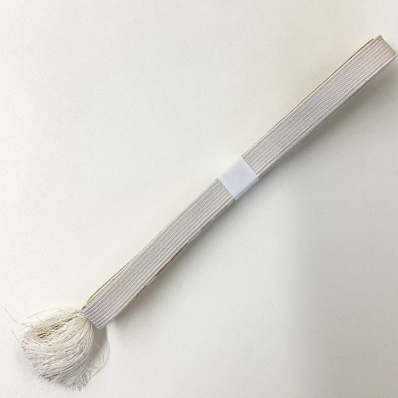 ［8292］帯締め 帯揚げ セット 松文様 金彩 正絹 着物 帯絞め 白