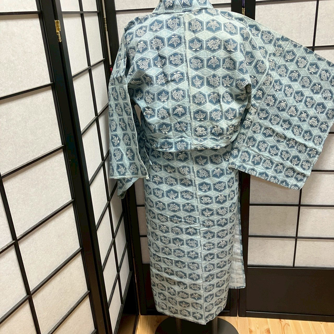 ［9148］浴衣 花吉祥文様 ゆかた レディース リメイク 綿
