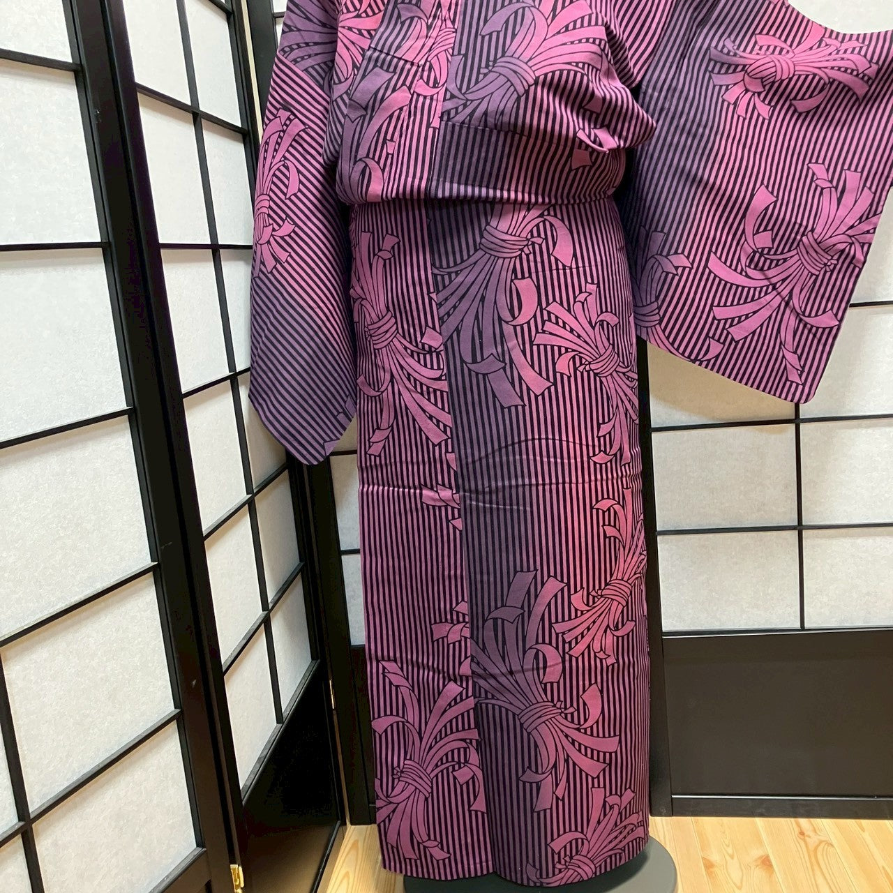 ［9435］浴衣 美品 束ね熨斗目 ぼかし ゆかた レディース リメイク 綿