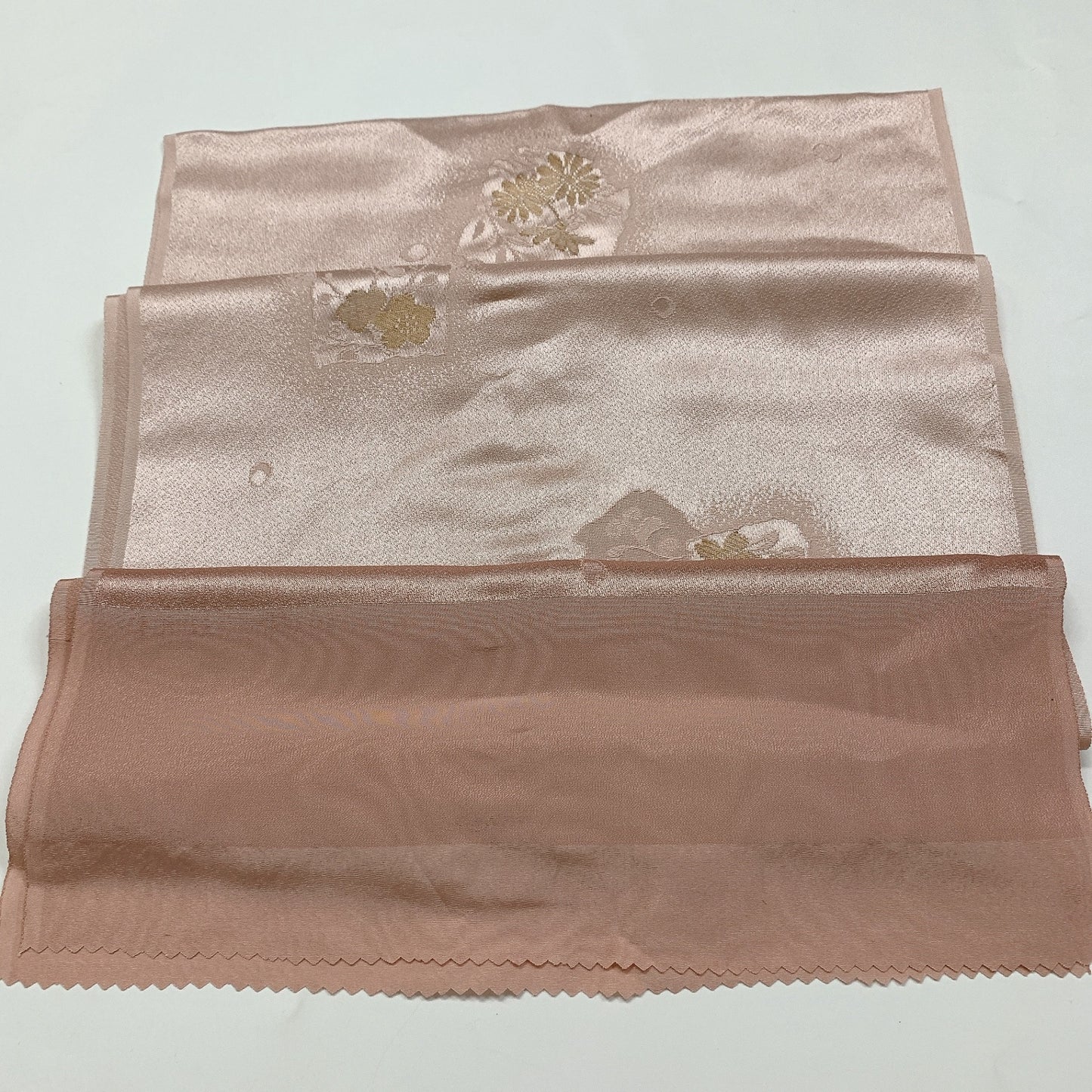 ［9060］帯締め 帯揚げ セット 草花破れ地紙 金銀糸 ぼかし 正絹 着物 帯絞め