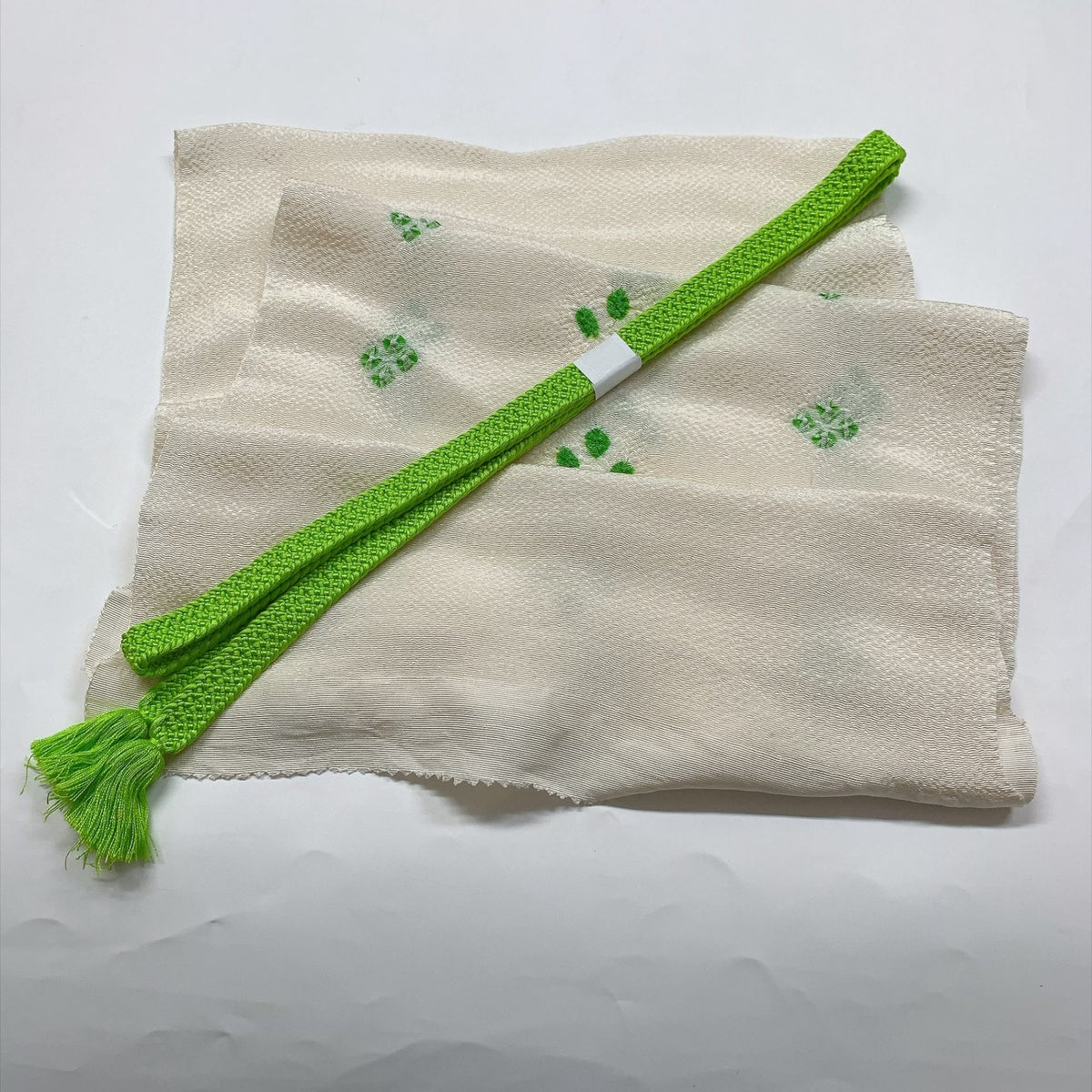 ［9874］帯締め 帯揚げ セット 花菱文様 縮緬 絞り 正絹 着物 帯絞め