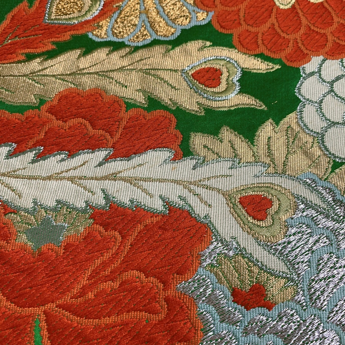 ［9001］袋帯 草花鳳凰文様 六通 正絹 着物 フォーマル