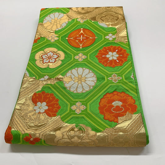 9006# Japanese Vintage Fukuro Obi Belt Kimono Fabric Silk Traditional
