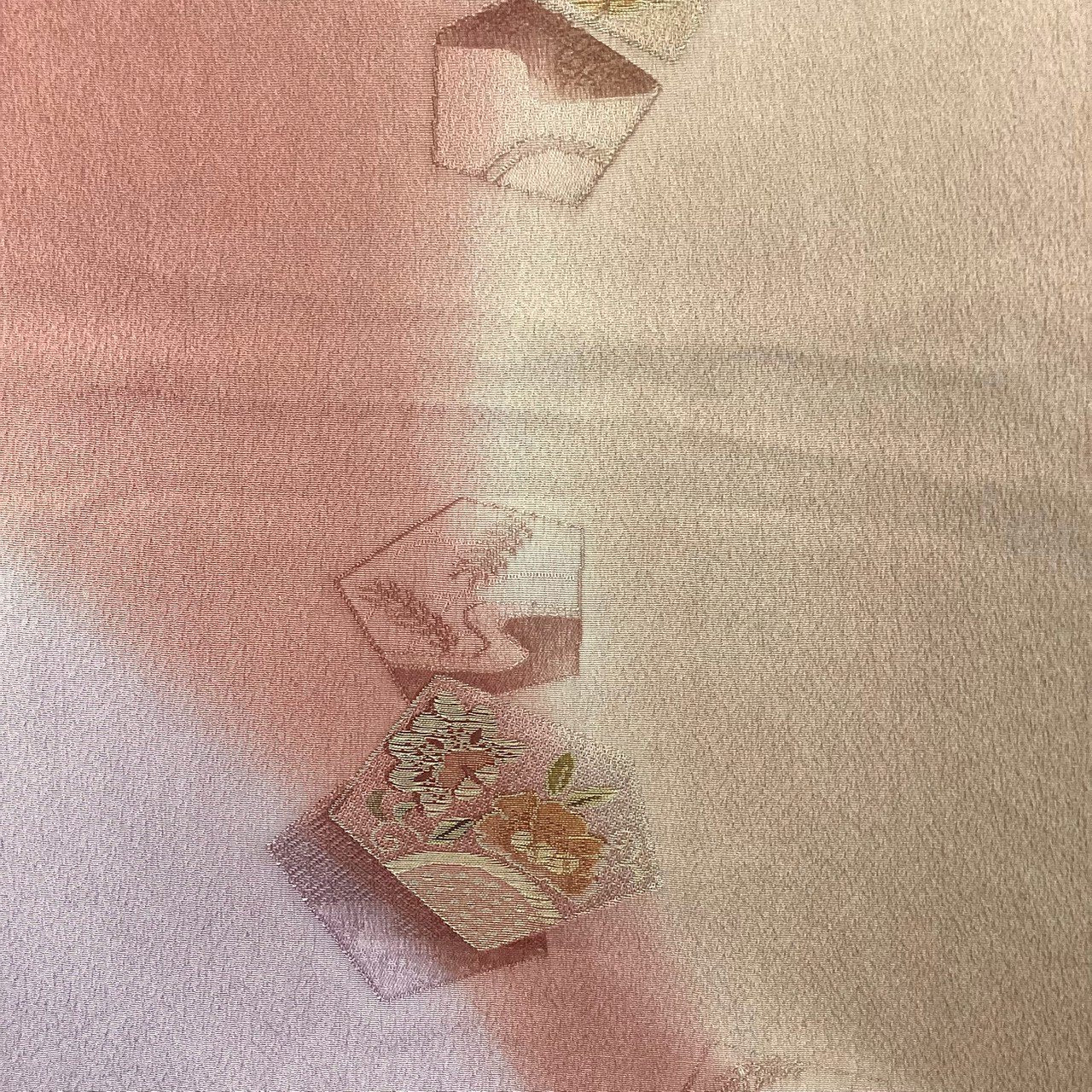 8223# Japanese Kimono Accessory Vintage Obiage and Obijime 2-piece Set Silk