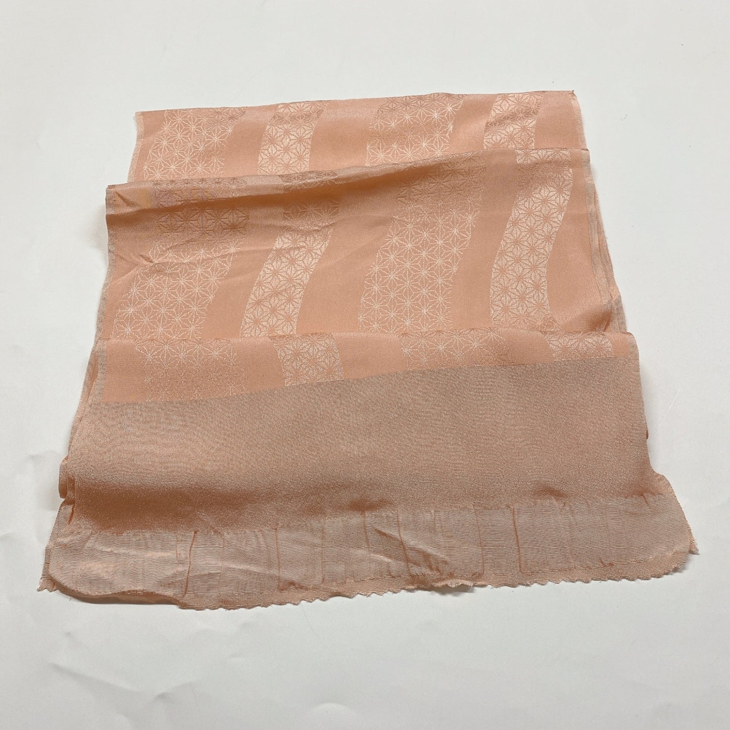 ［8352］帯締め 帯揚げ セット よろけ縞麻の葉文様 正絹 着物 帯絞め