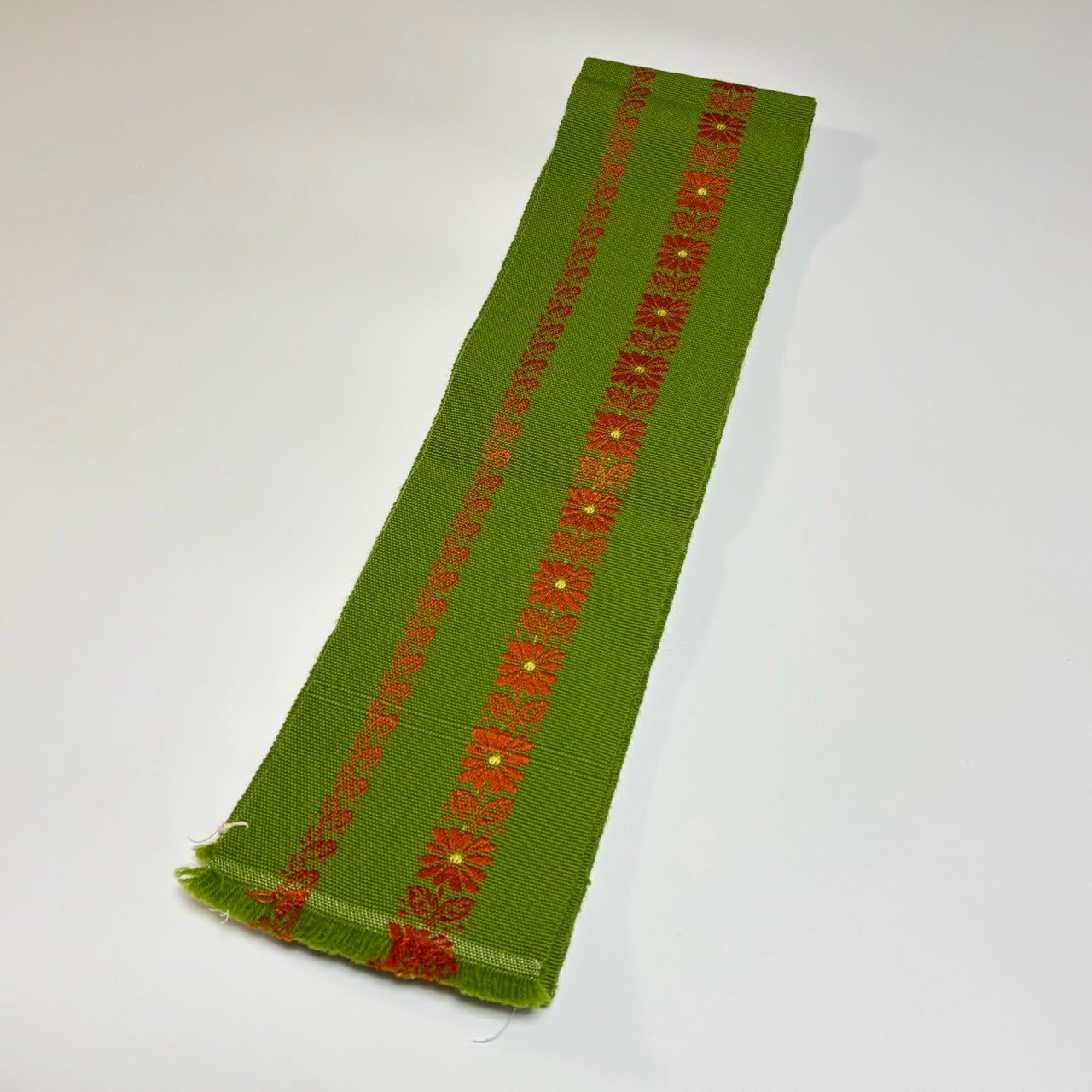 ［9603］半幅帯 花縞文様 刺繍 半巾帯 レディース 着物 浴衣 袴